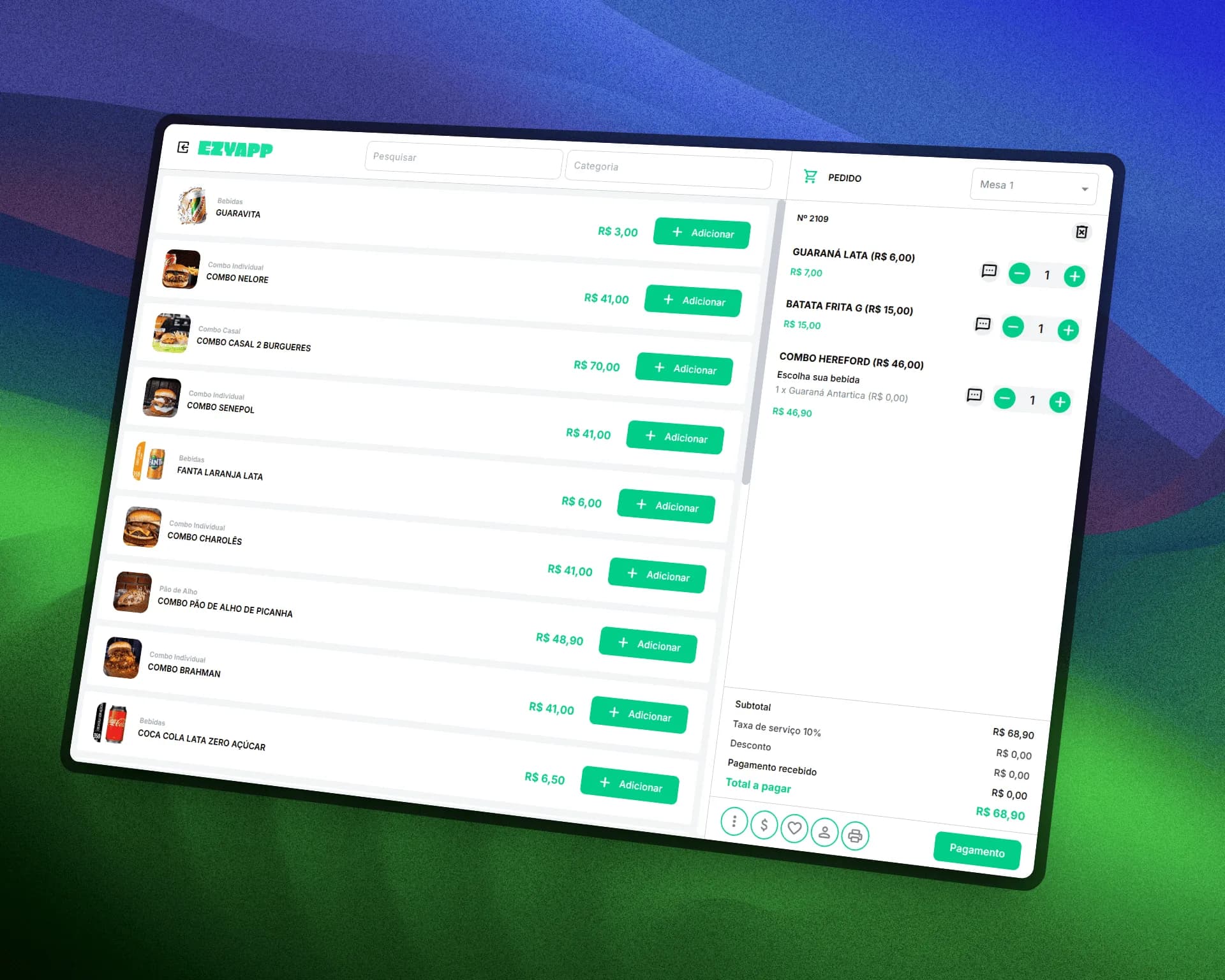 A centralized platform for restaurants, pizzerias and fast-food chains